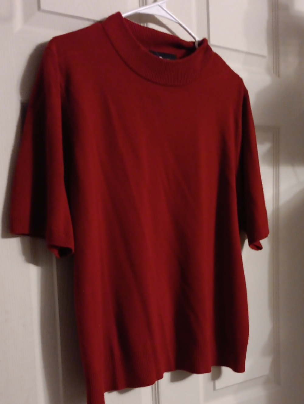 Sag Harbor Rust Red Short-Sleeve Knit Swester Top